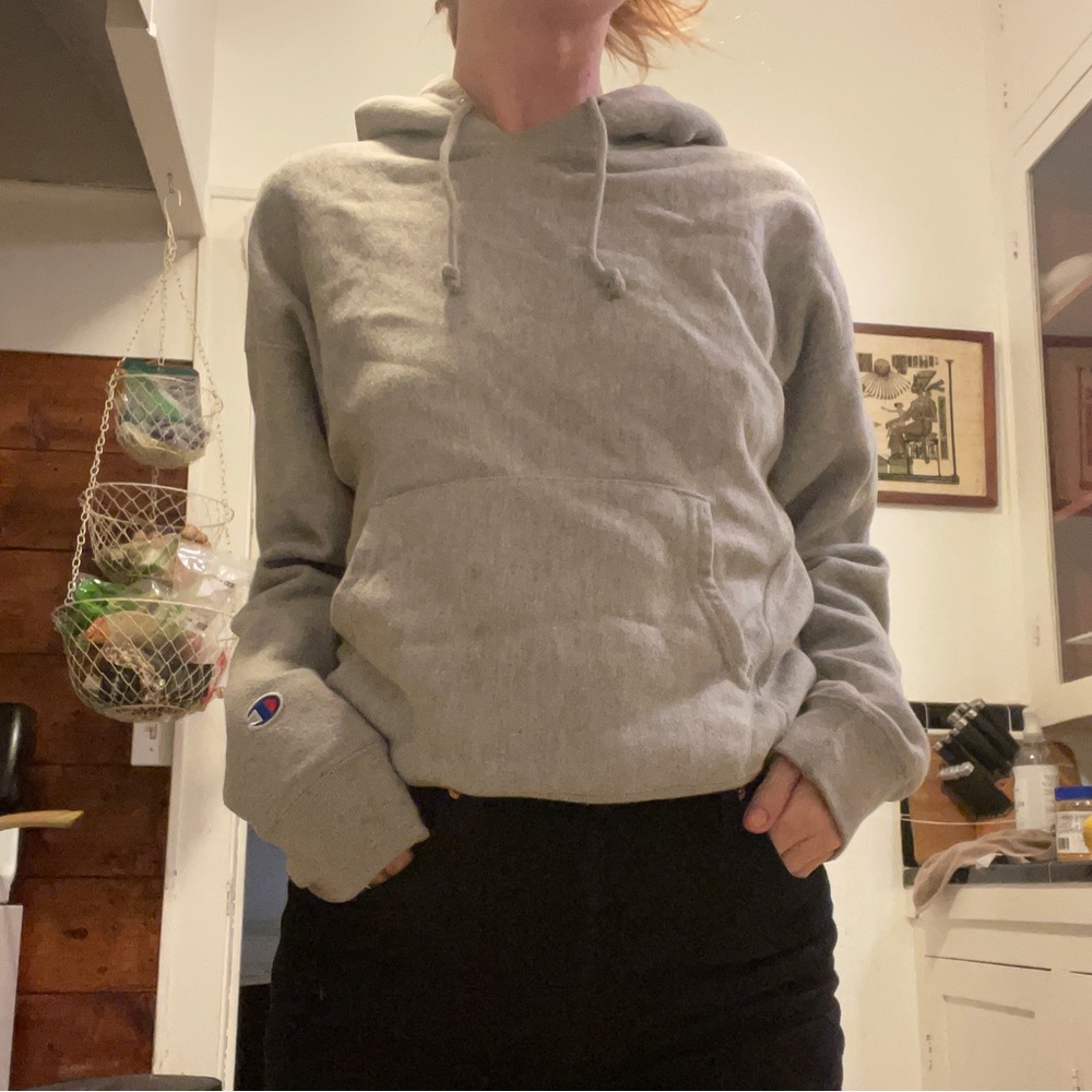 Grey champion reverse weave hoodie